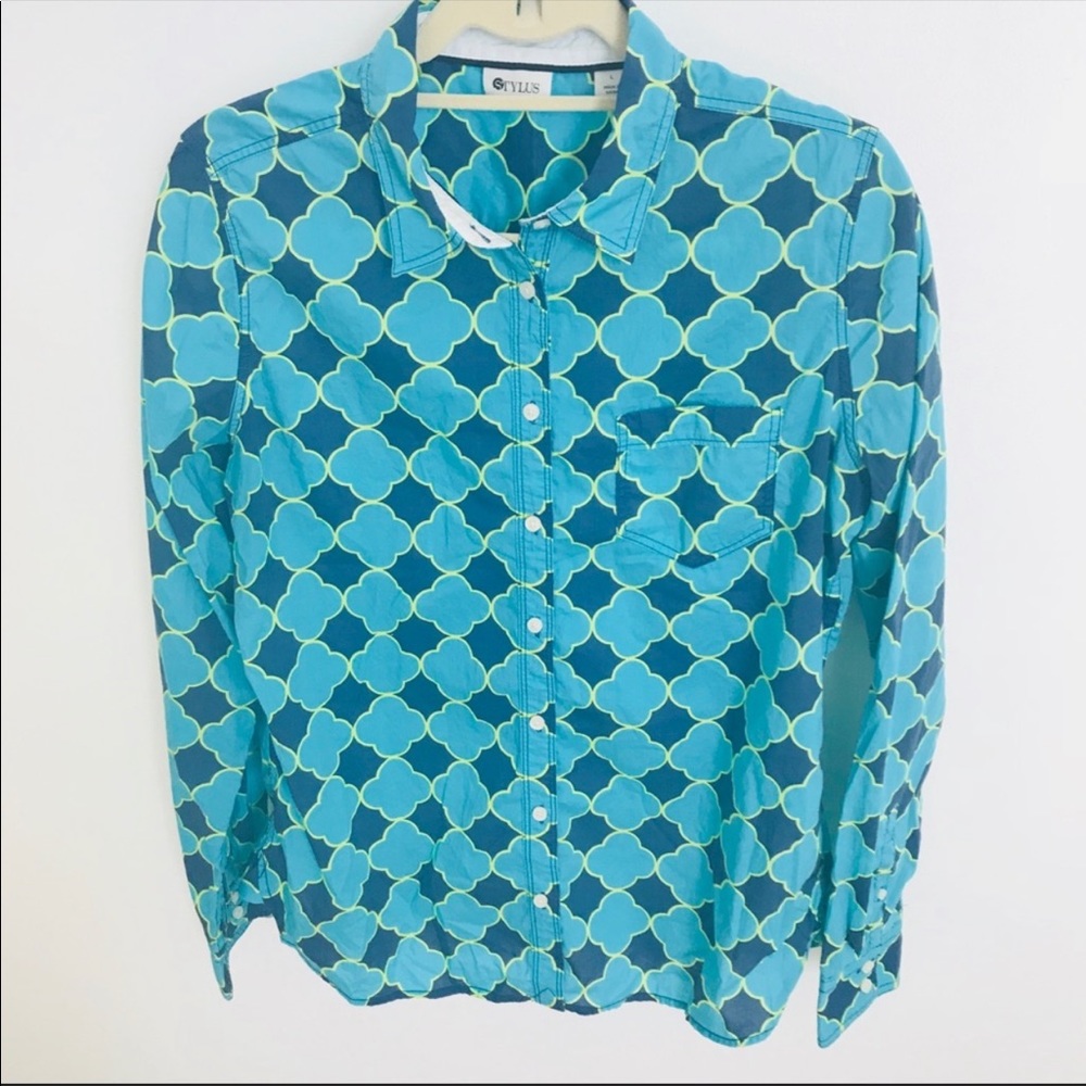 Stylus Multicolor Pattern Blouse Size L
